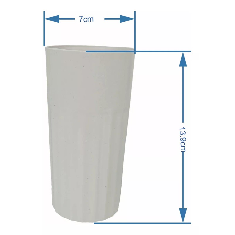 Boris 6 Vasos 440ml Plástico Blancos Económicos Mayoreo