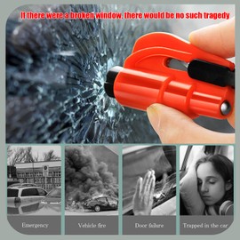 BenRan 2 Pcs 2-in-1 Car Window Breaker Emergency Keychain Car Escape Tool for Emergency Situation Mini Keychain Car Safety Hammer