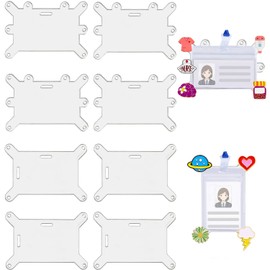10 Pcs Badge Buddy Pin Holder Horizontal and Vertical Use Acrylic Badge Adapter for Nurse ID Student Employee Card Displaying Accessories