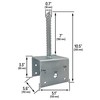 U Shaped 6x6 Deck Post Concrete Anchor Spike, Fence Post