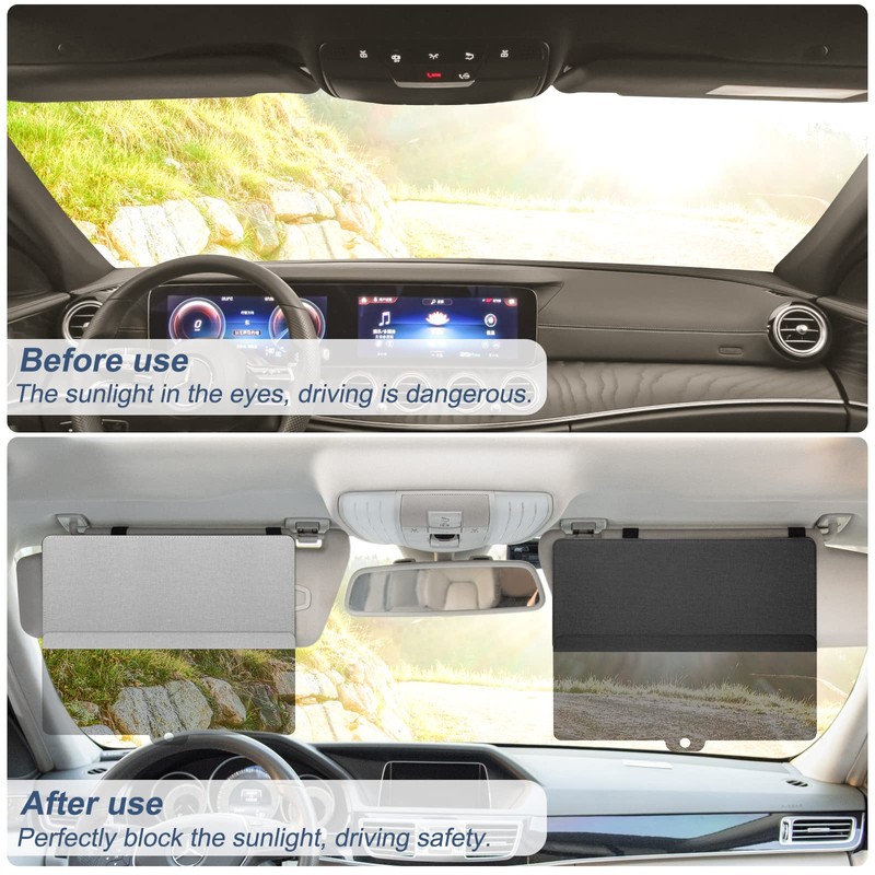 NAZZO Sun Visor Extender for Car, Sun Blocker with PC