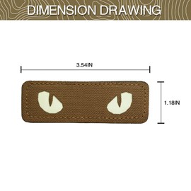 LINXGR Cat Eyes Patches Tactical Morale Patches Hook & Loop Fasten Tactical Emblem for Vests Backpacks Hats Laser-cut Outdoor Badge Glow-in-the-Dark Accessories (Khaki)