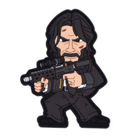 Hitman John AR Cartoon Sicario Morale Patch 75 mm with Hook Velcro for Backpacks, Caps, Jackets or All Other Surfaces with Velcro Attachment