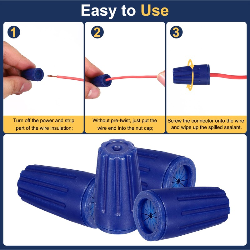 QUARKZMAN Pack of 30 Waterproof Wire Connectors, Cable Connection Terminals,