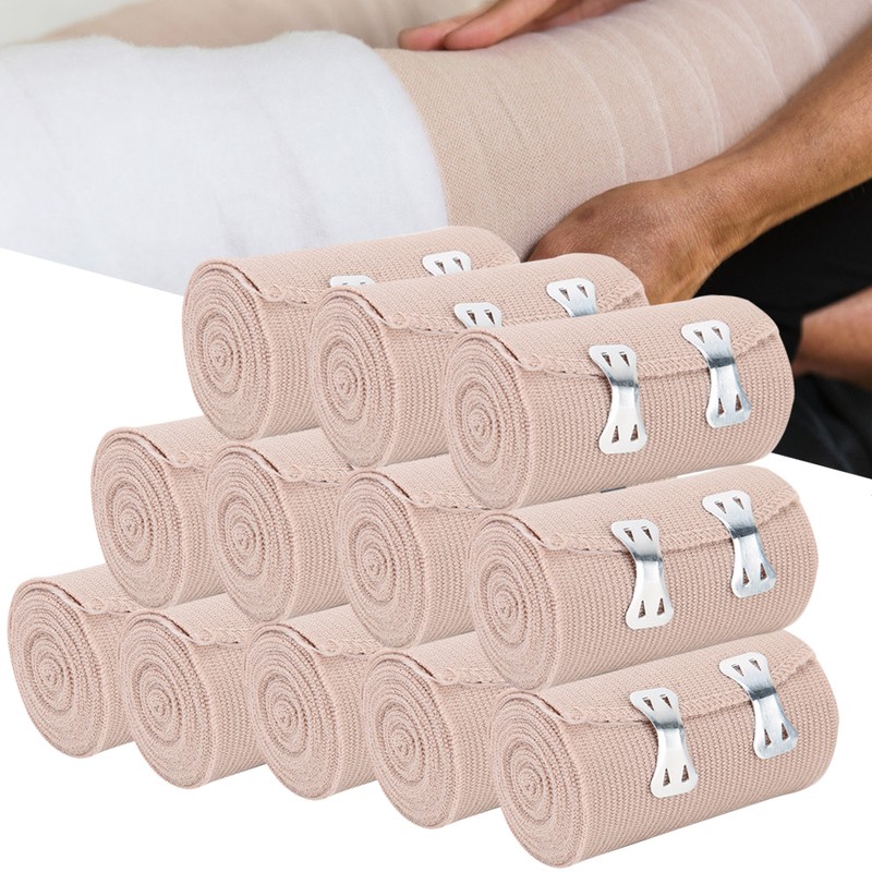 12pcs 7.5cm x 4.5m Elastic Bandage Wound Dressing Comfortable Emergency