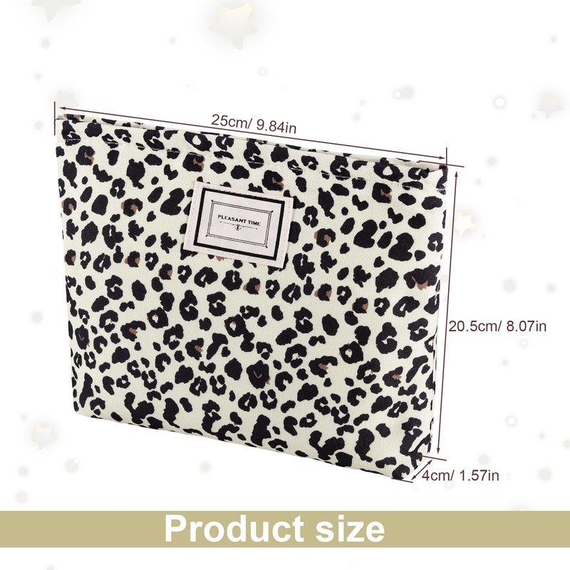 KLEHOPE Cosmetic Bag, Leo Print Cosmetic Bag Girls, Nylon Toiletry
