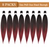 Ubeleco 8 Packs Pre-stretched Braiding Hair,24 Inch Ombre Braiding Hair