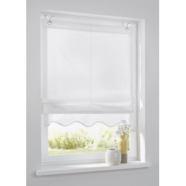 Kutti Olivia Roman Blind with Eyelets Grey / White / Natural / Lavender 45/60/80/100/120 x Height 140 cm