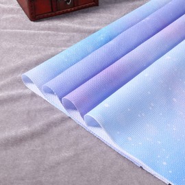 Pllieay 4 Pieces Printed Aida Cloth 14 Count Cross Stitch Fabric, Embroidery Cloth, 12 by 18 Inch, Starry Sky Printed Patterns