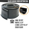 Garage Door Bottom Weather Seal T-Ends 20' Long, Black Strip
