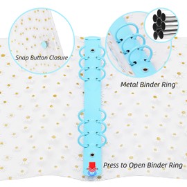 A5 6-Ring Cute Binder Cover PVC Floral A5 Planner Cover Notebook Binder Refillable Notebook Shell (6.7”x9.2”) for Round-Ring Planner Pages (Inner Paper Not Included)