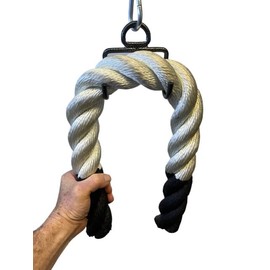 Massive 2" 'BULL TAIL' Triceps Rope - Gym Rope for Triceps - Rope Attachment for Cable Machine - Fat Grip Cable Machine Rope - 2" Tricep Pushdown Ropes - Tricep Attachment - Tricep Pull Down Equipment