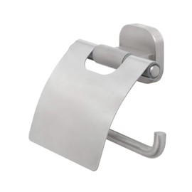 Tiger Ramos Toilet Roll Holder with Cover, Stainless Steel Brushed, 13.6 x 12.2 x 4.8 cm