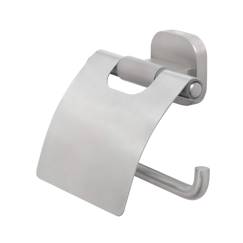 Tiger Ramos Toilet Roll Holder with Cover, Stainless Steel Brushed,