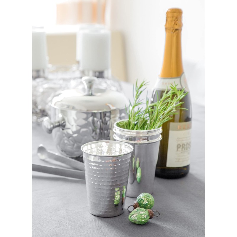 EDZARD Set of 2 Silver Cups Mido Hammered Silver Plated