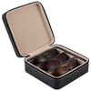 ROSELLE Eyewear Travel Case for women men, Luxury leather 3-Slot