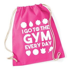 Hippowarehouse I go to the gym every day Drawstring Cotton School Gym Bag 37cm x 46cm, 12 litres