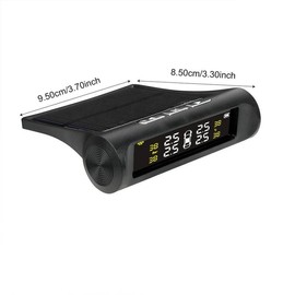 Car TPMS Solar Powered Auto Security Alarm System, Vehicle Tyre Pressure Digital LCD Display with Automative Accessories, Car Tire Pressure Monitoring System, Gifts for Boyfriend