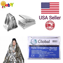 Global 10 PACK • Emergency Solar Blanket Survival Safety Insulating Mylar Thermal Heat