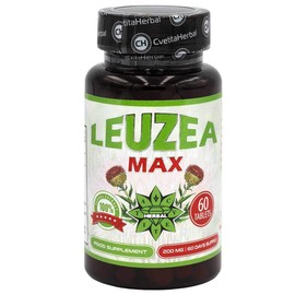 Leuzea Max Maral Root 60 Tablets x 200 mg Natural Herbal Extract Adaptogen Muscle Growth Strength Endurance Highly Effective Tablets Cvetita Herbal