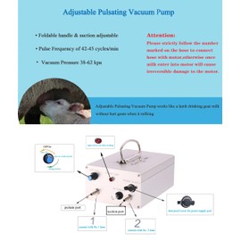 Lyfreen Electric Goat Milking Machine, Portable Auto Goat Milker with 3L Stainless Steel Bucket, Gentle & Efficient for Daily Milking of Goats,Sheep, for Small Farms & Home