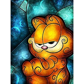 4Mybebe Diamond Painting 5D, Diamante Cuadrado Set de Arte, 30 X 40 Kit de Arte Decoracion 5D Diamond Painting, GARFIELD