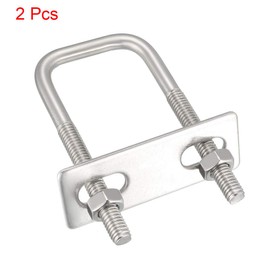 uxcell Square u-Bolts 2pcs 1.18"(30mm) Inner Width 70mm Length M6 304 Stainless Steel U Bolt with Nuts Frame for Boat Trailer