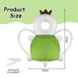 Vicloon Baby Head Protector, Adjustable Baby Head Protection Safety Pad Backpack, Protection Safety Pads for Baby Learning Walking Crawling, Mesh Turtle