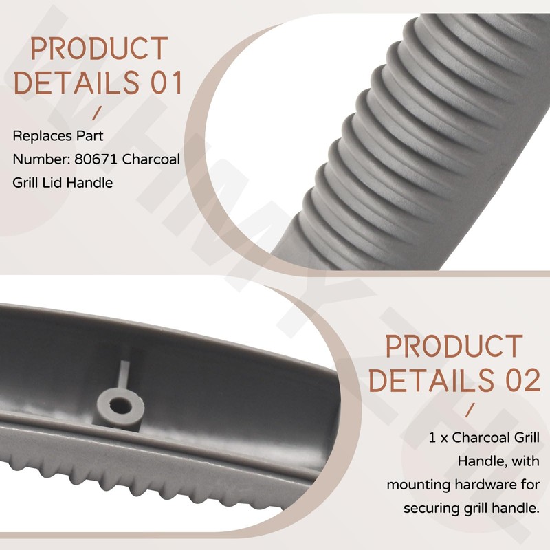 WHMYZHL 80671 Charcoal Grill Lid Handle for Weber 18” 22”