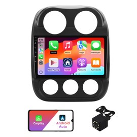 2+32G Android 13 Double Din Car Stereo for Jeep Compass/Patriot 2010-2016 with 10.1 Inch Touchscreen Radio Built-in Wireless Carplay/Android Auto/GPS/Bluetooth/FM/Steering Wheel Controls/Backup Camera