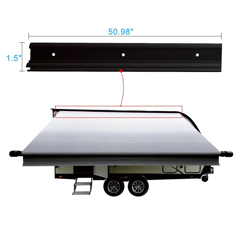 RV Awning Trim, Aluminum RV Insert Roof Trim, 51" Length