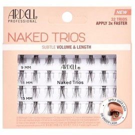 Ardell Naked Trios Lashes, Individual Cluster Eyelashes, Customisable Extensions for Volume & Length, Vegan-Friendly & Cruelty-Free, Assorted Eyelash Lengths, 32 Trios Lashes