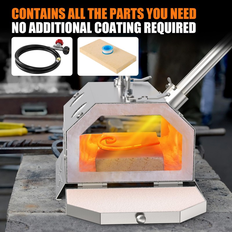 Nelyrho Portable Propane Blacksmith Forge Kit with Double Door, Single