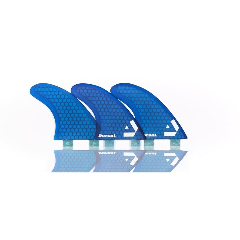 DORSAL Surfboard Fins Thruster 3 Set FCS Compatible Medium Blue
