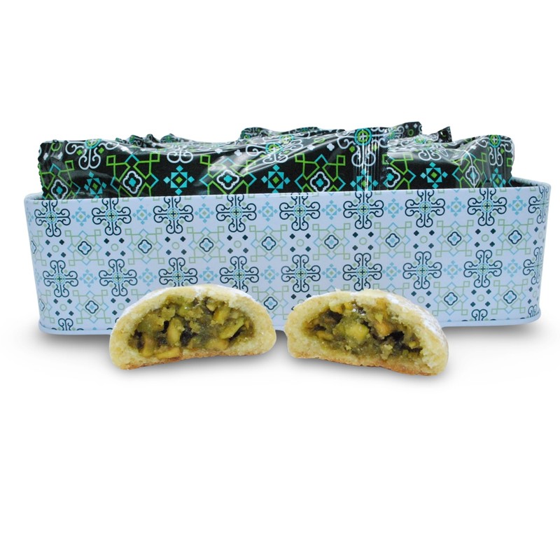 Al Bohsali Maamoul Pistachio Filled Shortbread Cookies 12 Individual Pouches