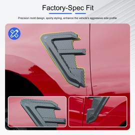 CZmenghe Side Air Vent Trim Compatible with 2019-2025 Chevy Silverado 1500 Side Vent Trim Body Decoration Cover ABS Glossy Carbon Fiber Body Kits Replacement for 2019-2025 Chevy Silverado Accessories