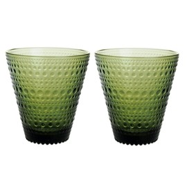 iittala Castehermi Tumbler, 10.1 fl oz (300 ml), Moss Green, Pair