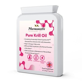 Antarctic Krill Oil Extract Super Strength 500 mg - 60 Soft Gel Easy Swallow Capsules – Sustainably Eco Harvested from Krill with Astaxanthin - 100% Pure Cold Pressed- Manufactured to GMP Standards