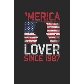 Merica Lover Since 1987: Graph Paper Notebook – Geburtstagsgeschenk für Damen und Herren