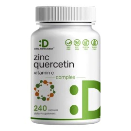 Quercetina 500 Mg + Zinc Y Vitamina C (240 Capsulas) Sabor Sin Sabor