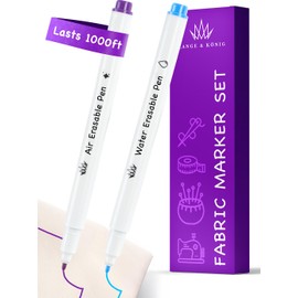 Lange & König Air & Water Erasable Fabric Markers for Sewing Products - Sewing Supplies Quilting Supplies Sewing Accessories Sewing Gifts Quilting Gifts Embroidery Supplies, Tailors Chalk Alternative
