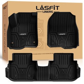 LASFIT Floor Mats for Honda CR-V 2023 2024 2025 2026 (Include CR-V FCEV & Hybrid Models) All Weather Protection TPE Car Liners, 1st & 2nd Row Black