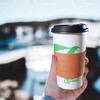 12 oz Compostable Paper Cups with Black Dome Lids and