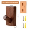 Wood Wall Hooks for Hanging - QUELLANCE 4 Pack Utility