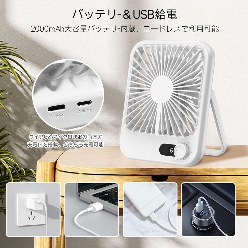 iNeibo Desk Fan, Quiet, Office, Small, USB Fan, Ultra Thin,