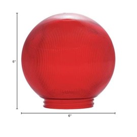 KastLite KastLite 6" Colored Acrylic Globe | Festival Replacement Globe with 3.25" Threaded Screw-in Neck | UL Approved up to 60w Bulbs