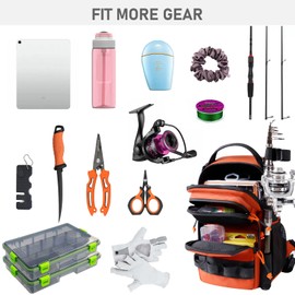 NEW VIEW Fishing Sling Bag - Waterproof Sling Tackle Bag with Rod Strap, Small Fishing Bags for Women Compact & Lightweight - Storage for Essential Supplies and Tackle Box - Fishing Gifts for Women