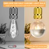 Owilukie Half Silver Chrome Light Bulb 6W (60W Equivalent), Dimmable