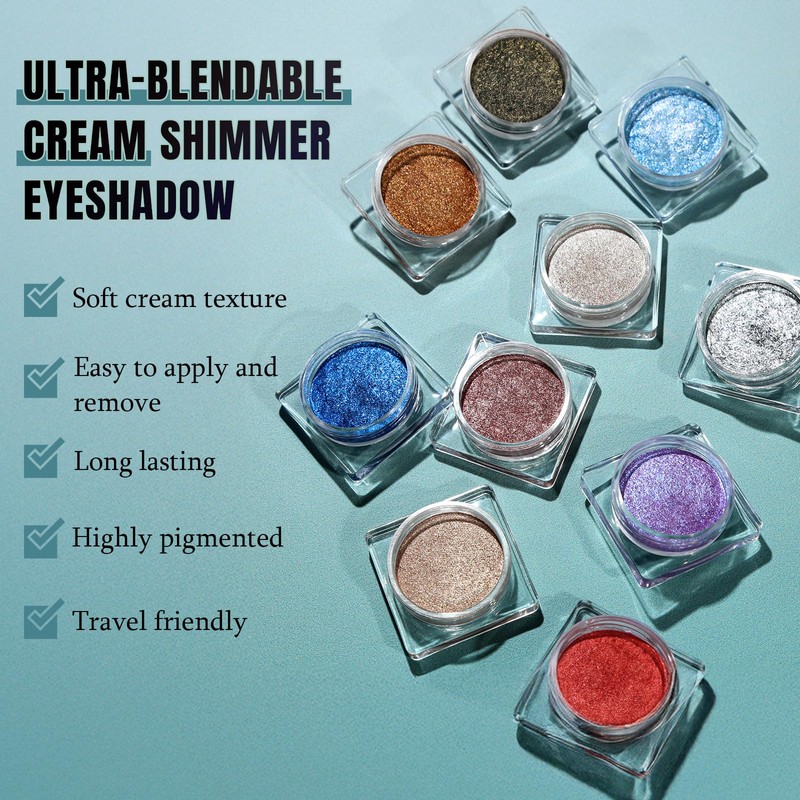 DE'LANCI Light Gold Glitter Eyeshadow, Light Gold Metallic Eyeshadow, Creamy