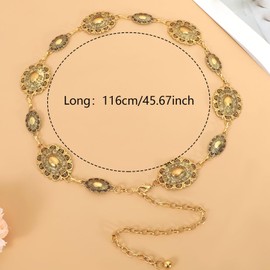 Gold Belt Women, Western Cowgirl Waist Chain Adjustable Gold Metal Vintage Belt, Boho Golden Waist Chain Belts For Women Dresses Jean